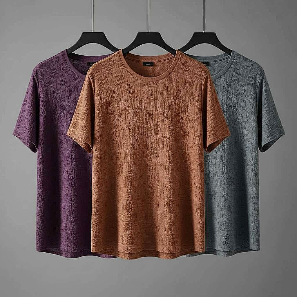 Textured T-Shirt in Earthy Tones