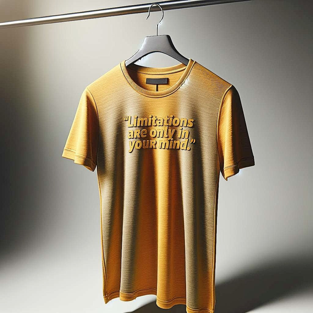 "Limitations are only in your mind" Yellow T-Shirt