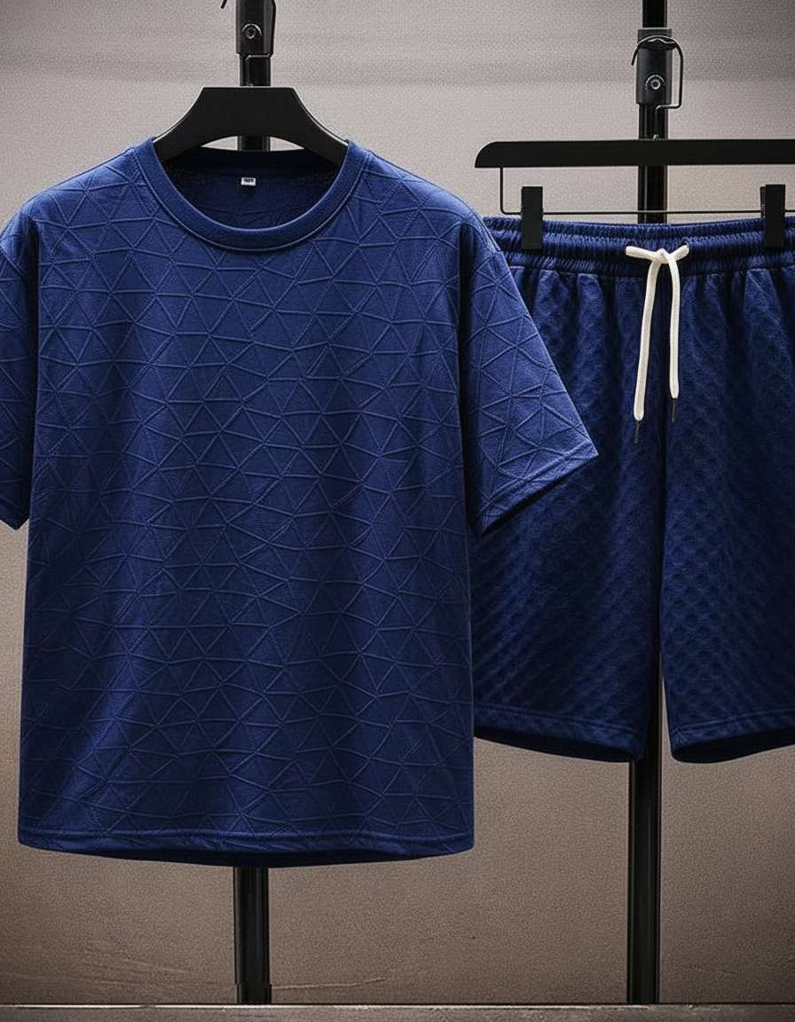 Minimalist Geometric T-Shirt - Navy