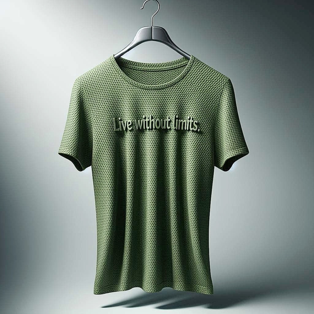 Live Without Limits Green Textured T-Shirt