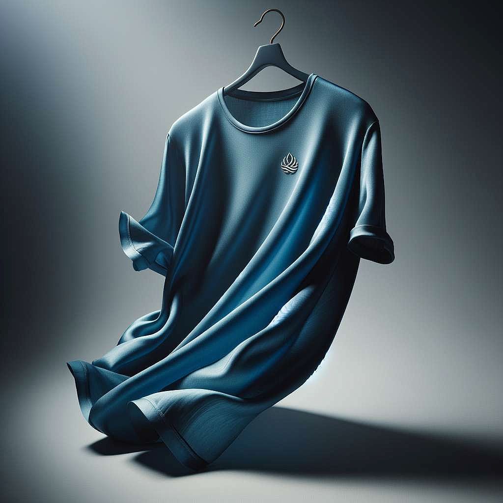 Sleek Blue T-Shirt with Elegant Logo