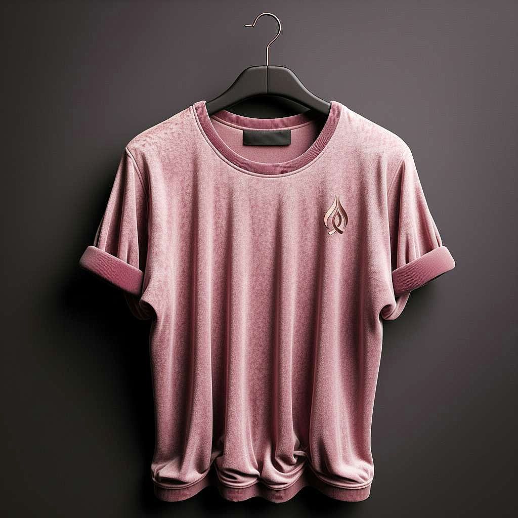 Luxurious Dusty Rose T-Shirt with Elegant Emblem