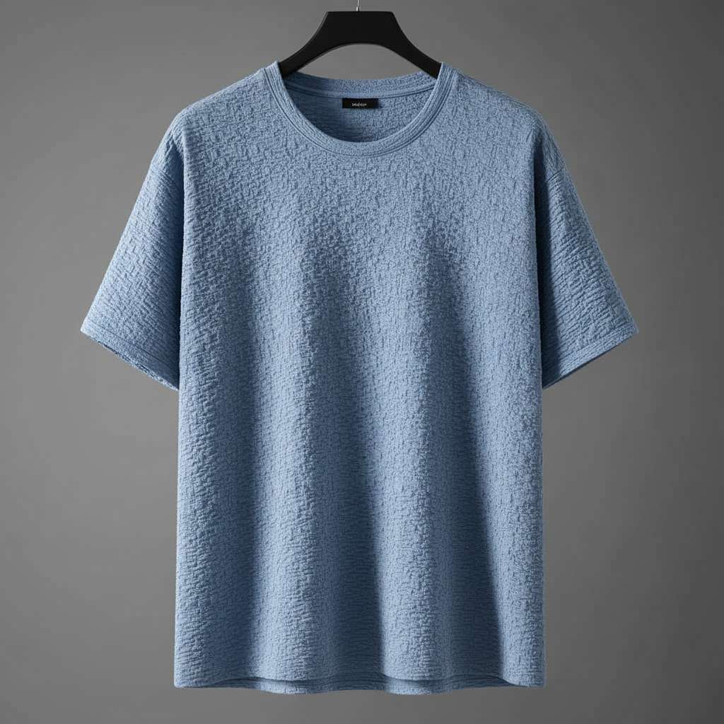 Modern Blue Textured T-Shirt