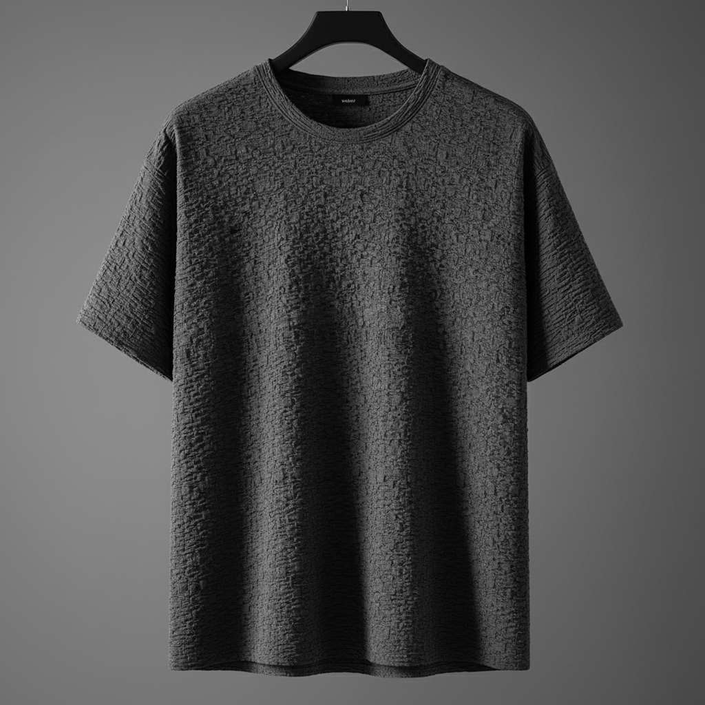 Modern Dark Gray Embossed T-Shirt