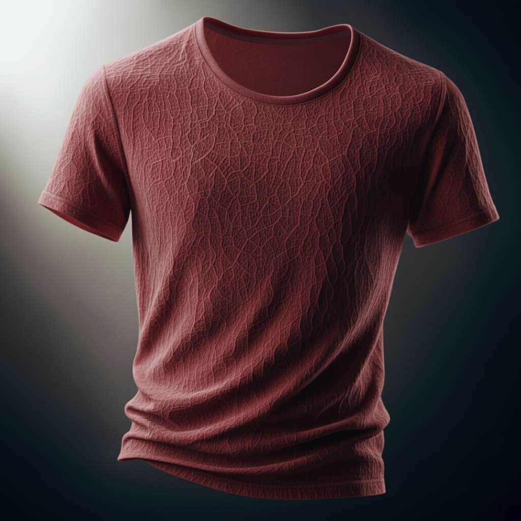 Sophisticated Textured T-Shirt - Maroon