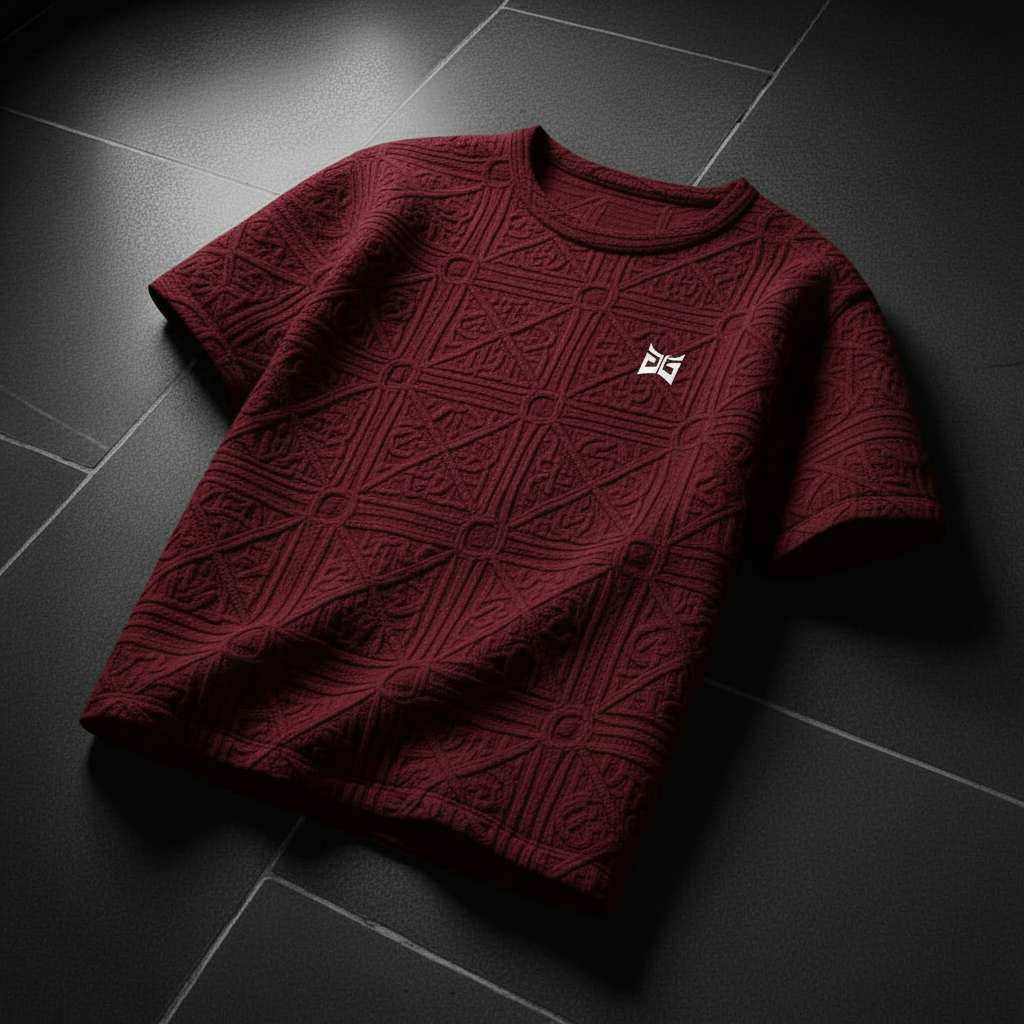 Sophisticated Geometric T-Shirt Design - Maroon