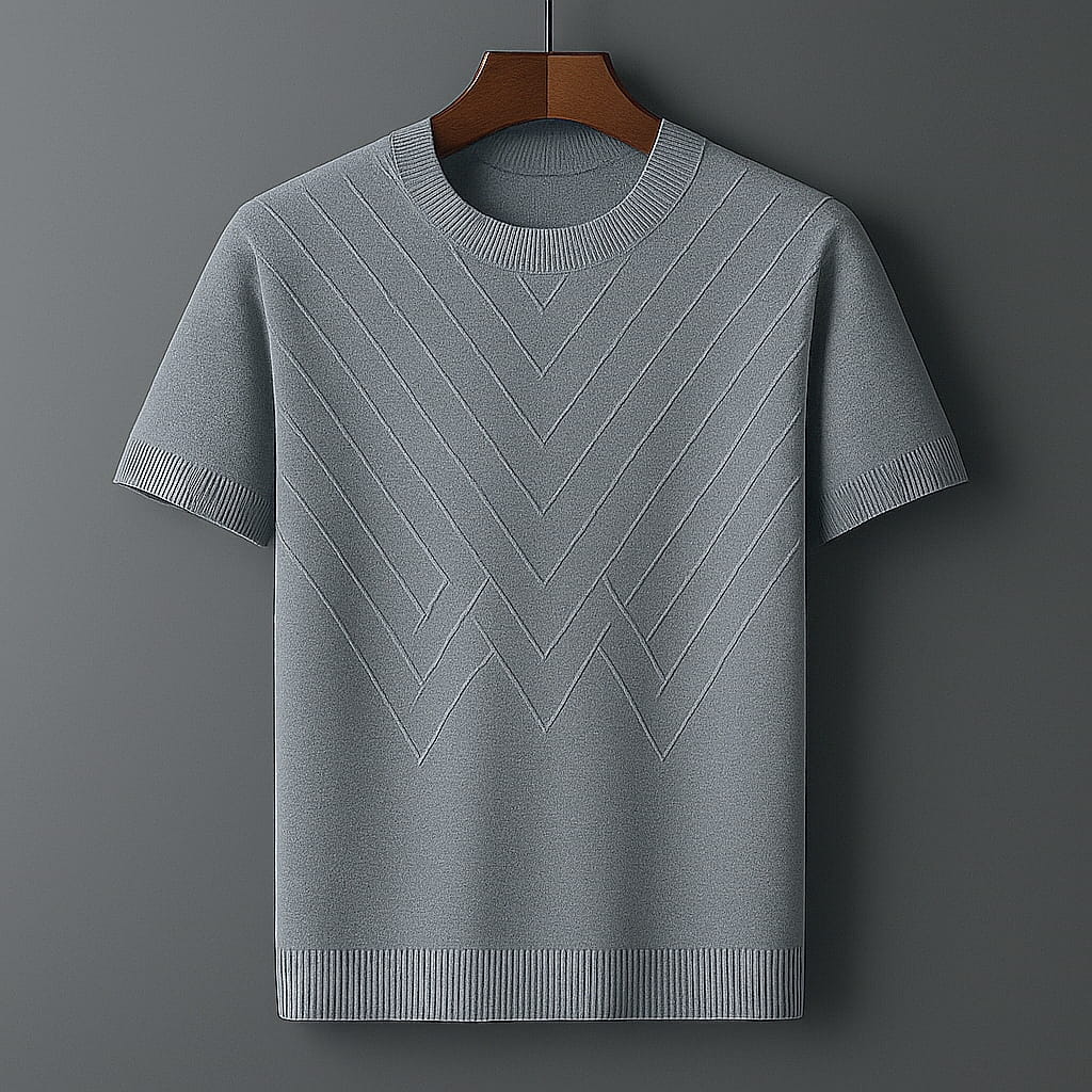 Sleek and Modern Gray Geometric Pattern T-Shirt