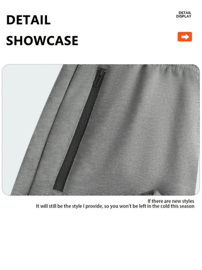1pc Men's Casual Joggers  Reflective Letter Print and Side Anti-loss Zip Pockets. Designed for Year-round Versatile Wear, Perfect for Daily Fashion and Outdoor Activities.