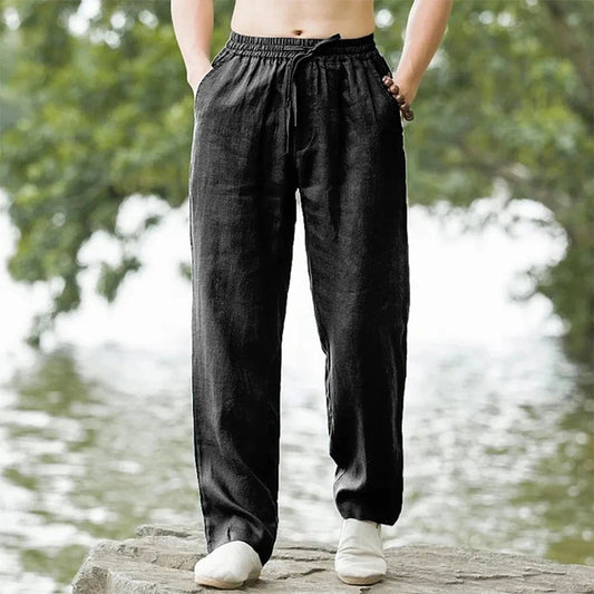 Relaxed-Fit Linen Pants for Men - Breathable and Comfortable Casual...