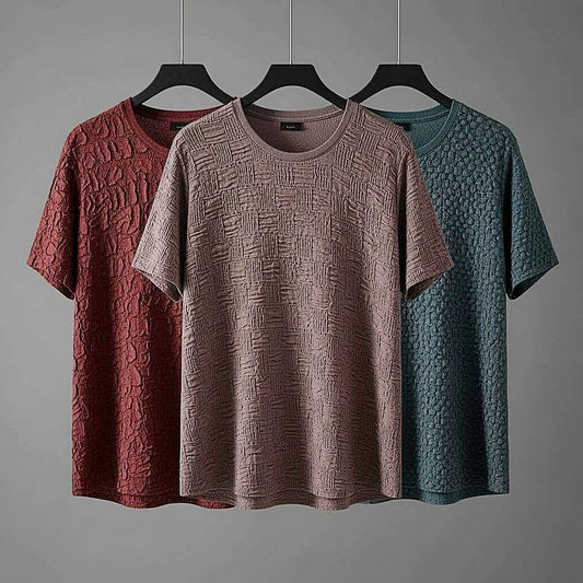 Set of Three Textured T-Shirts