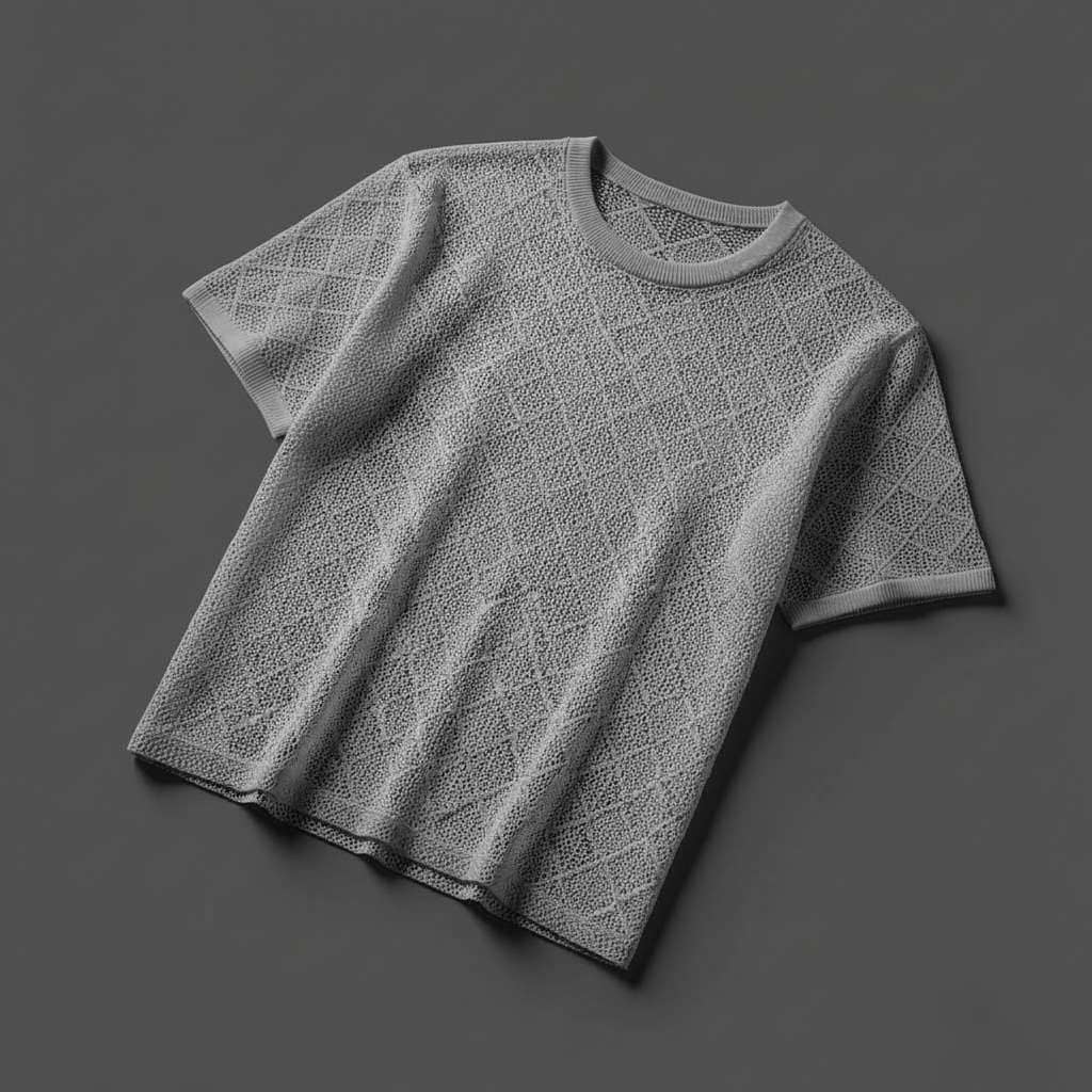 Sophisticated Lace T-Shirt in White - Grey