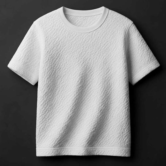Minimalist Textured T-Shirt - White