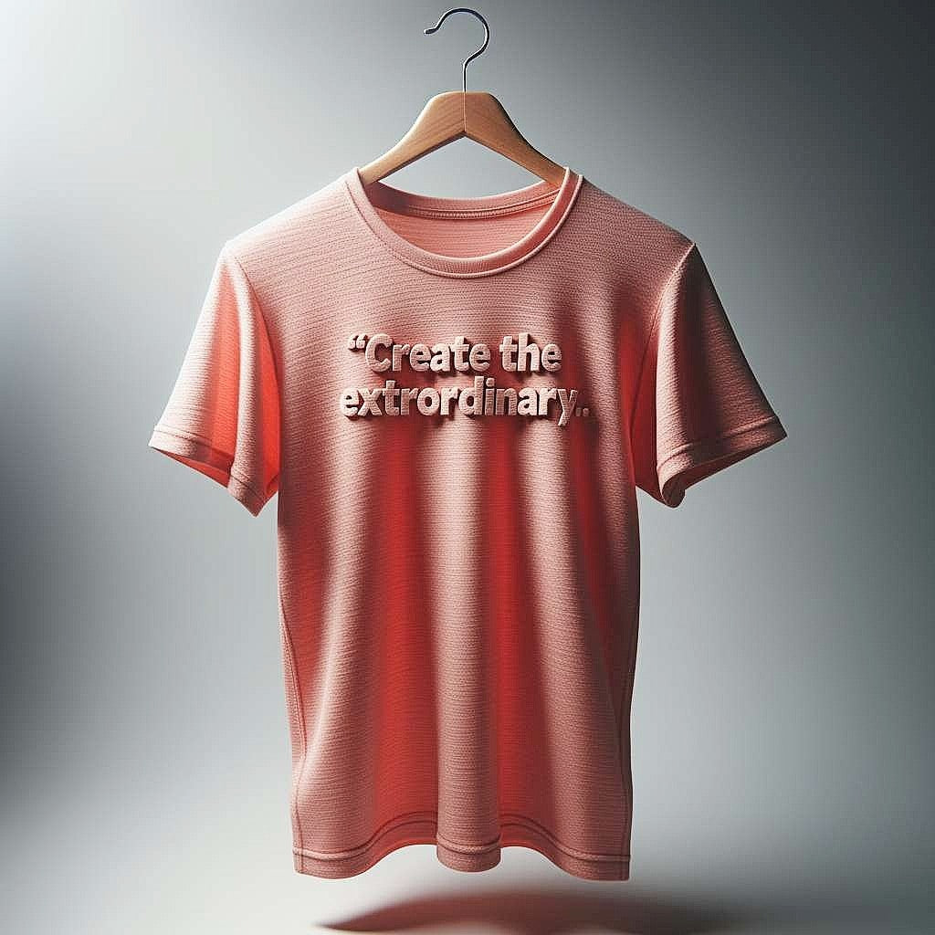 "Create the extraordinary" Motivational Coral T-Shirt