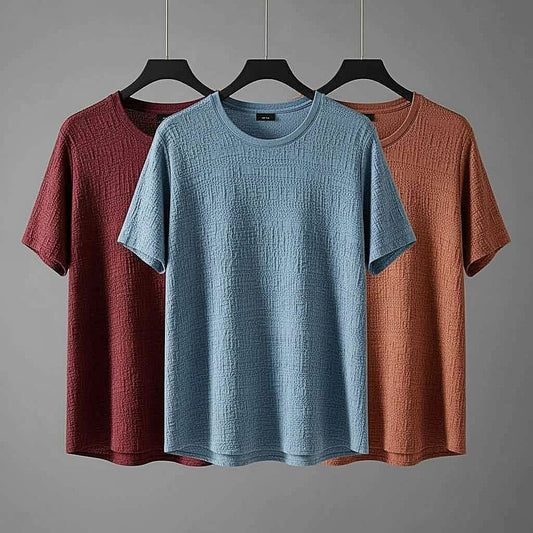 Casual Grid T-Shirt Trio