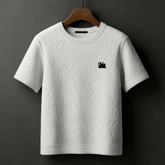 Embossed Waves T-Shirt - White