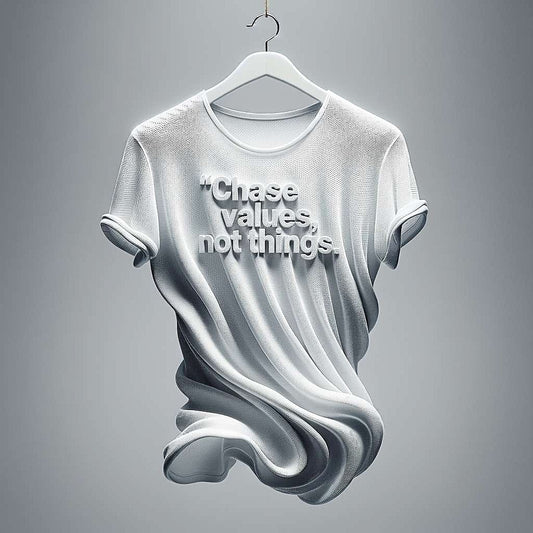 Chase values, not things - White T-Shirt