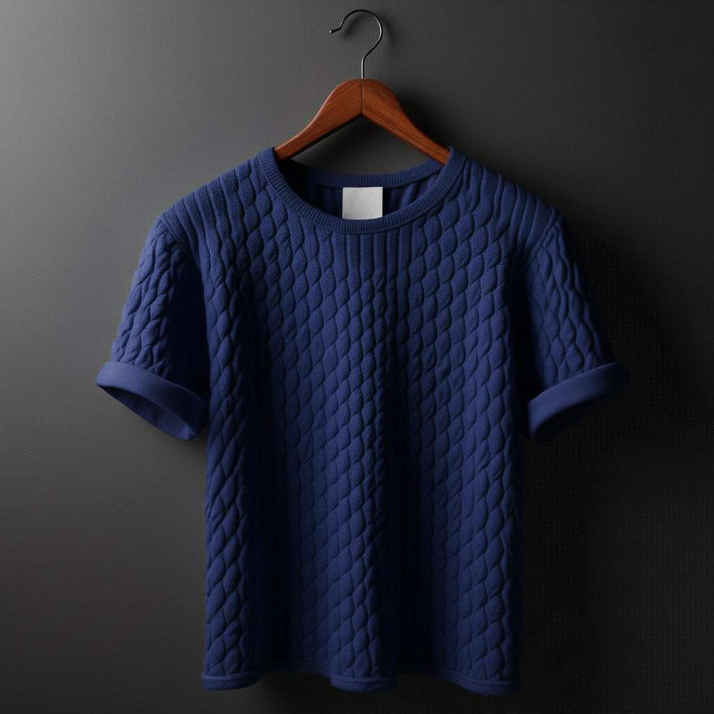 Quilted Diamond T-Shirt - Navy