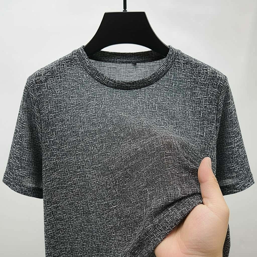 Modern Gray Textured T-Shirt