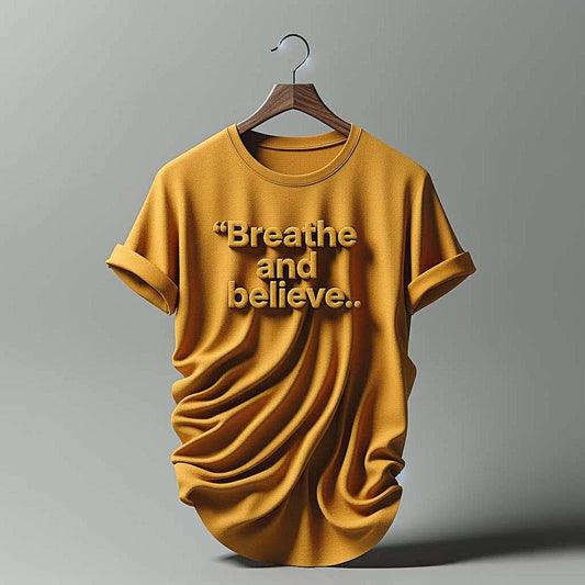 Breathe and Believe Mustard Yellow T-Shirt