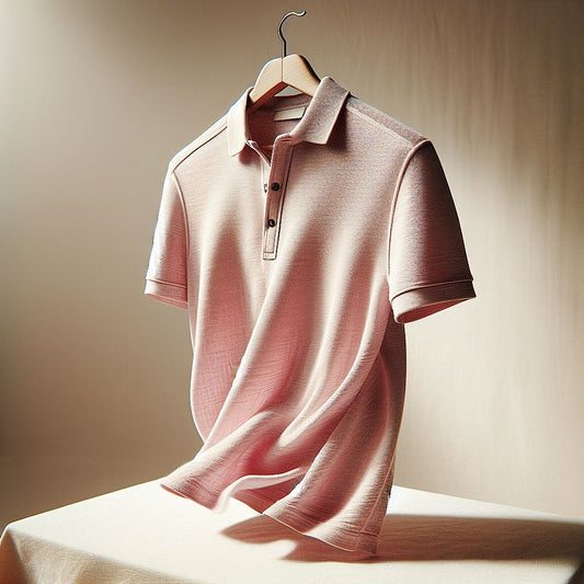 Elegant Pink Polo Shirt with Textured Weave