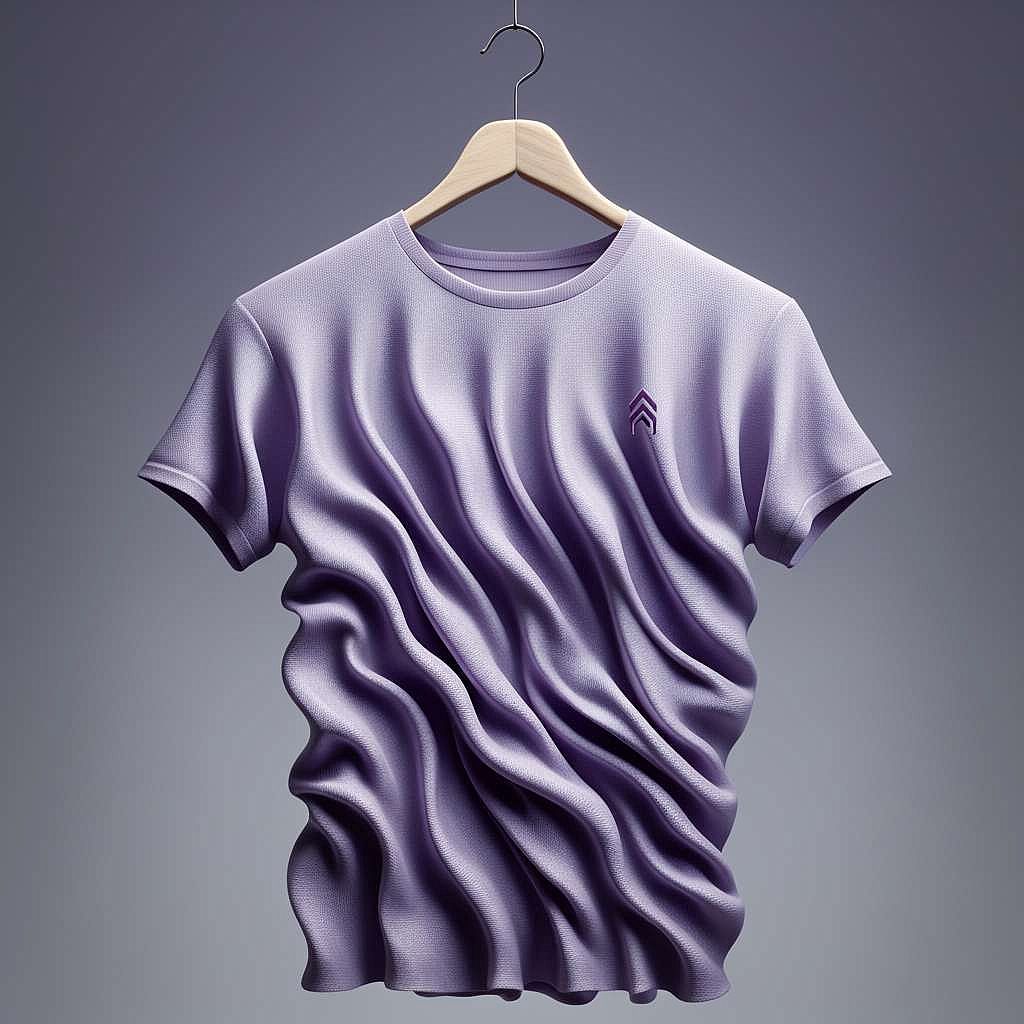 Flowing Lavender T-Shirt with Minimalistic Emblem