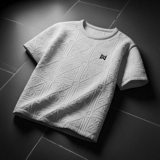 Sophisticated Geometric T-Shirt Design - White
