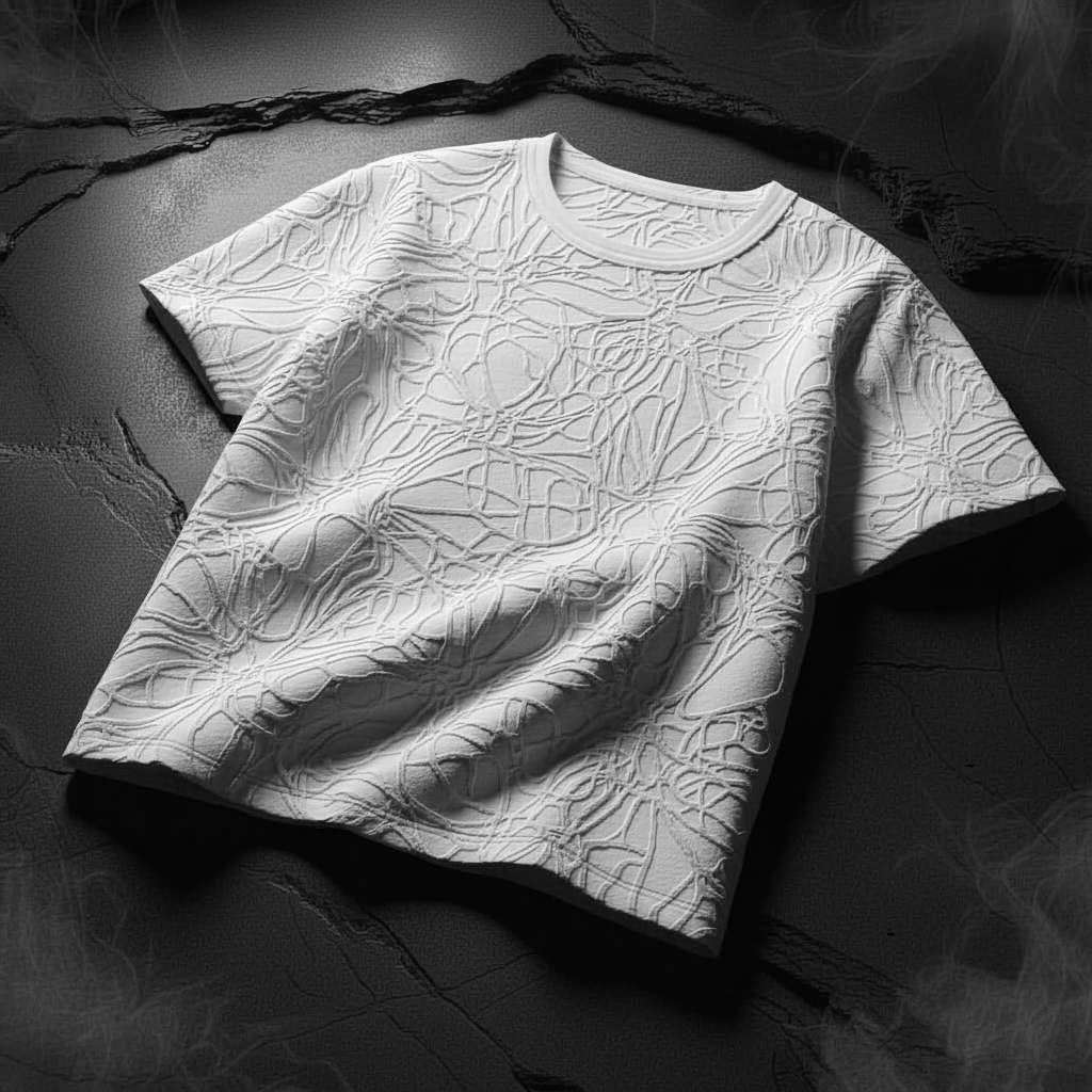 Embossed White-on-White T-Shirt - White