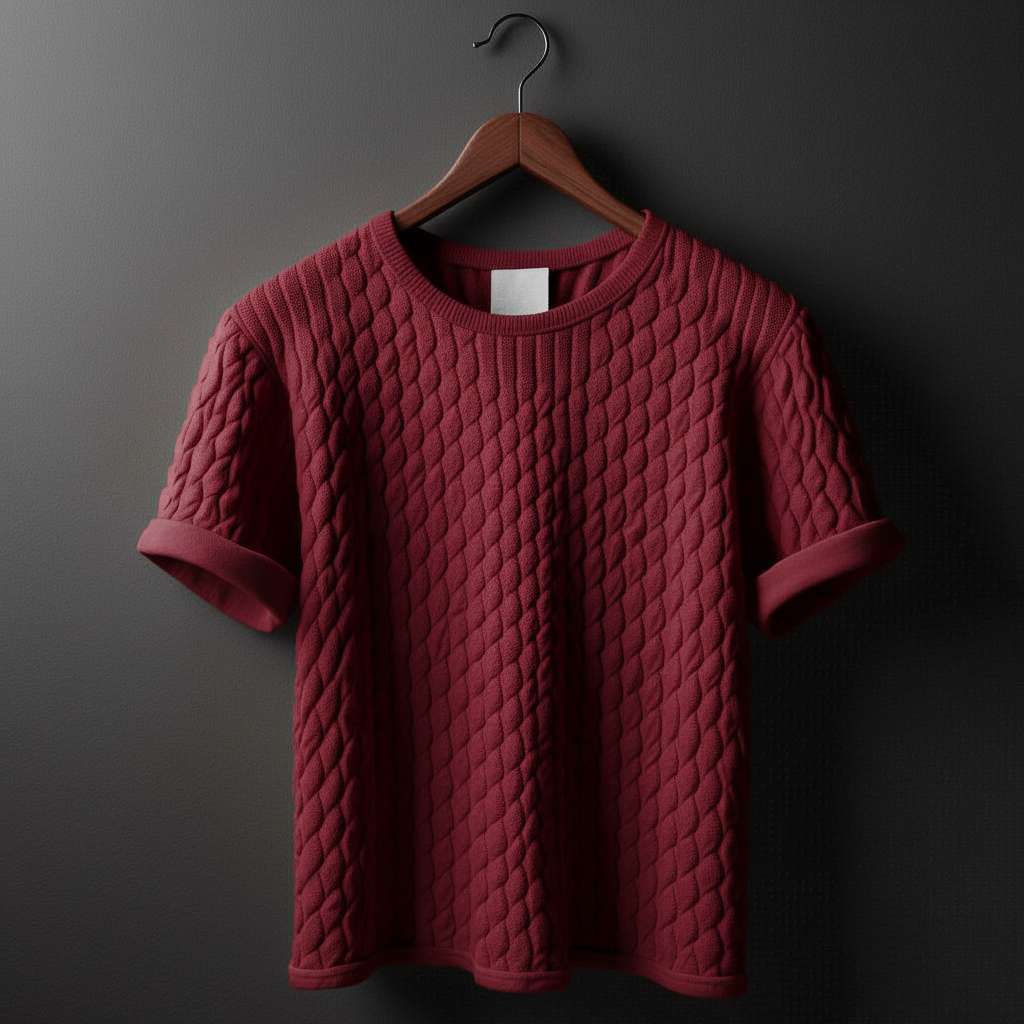 Quilted Diamond T-Shirt - Maroon