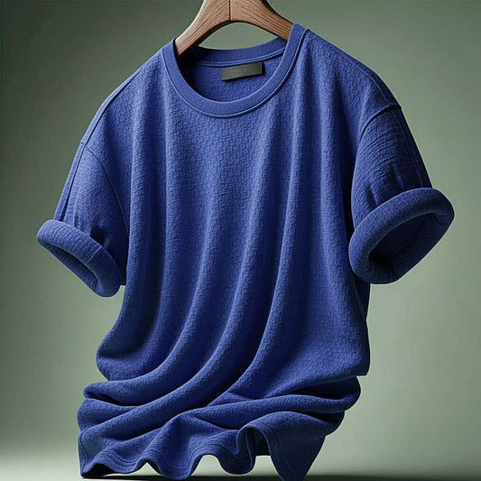 Modern Blue Textured T-Shirt