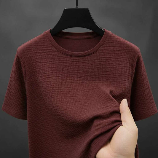 Sophisticated Maroon Textured T-Shirt
