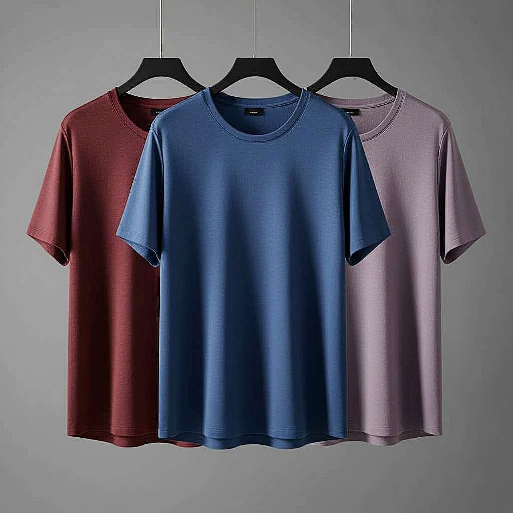 Minimalist Solid Color T-Shirt Trio