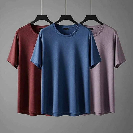 Minimalist Solid Color T-Shirt Trio
