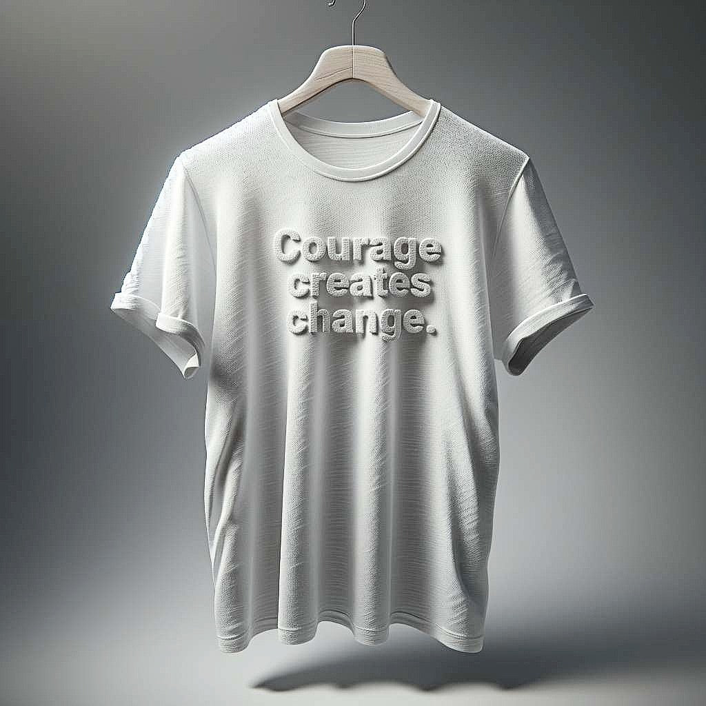 Courage Creates Change White T-Shirt