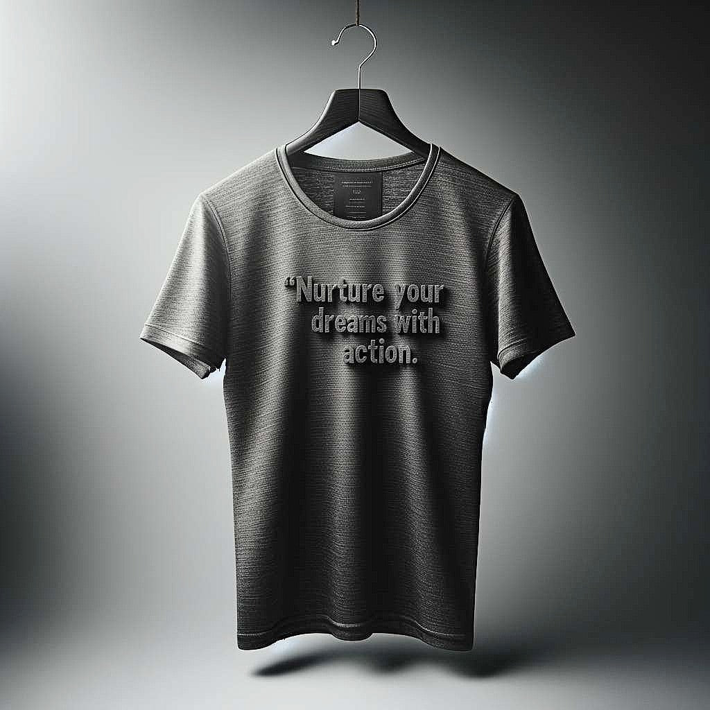 Nurture Your Dreams with Action Dark Gray T-Shirt