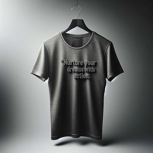 Nurture Your Dreams with Action Dark Gray T-Shirt