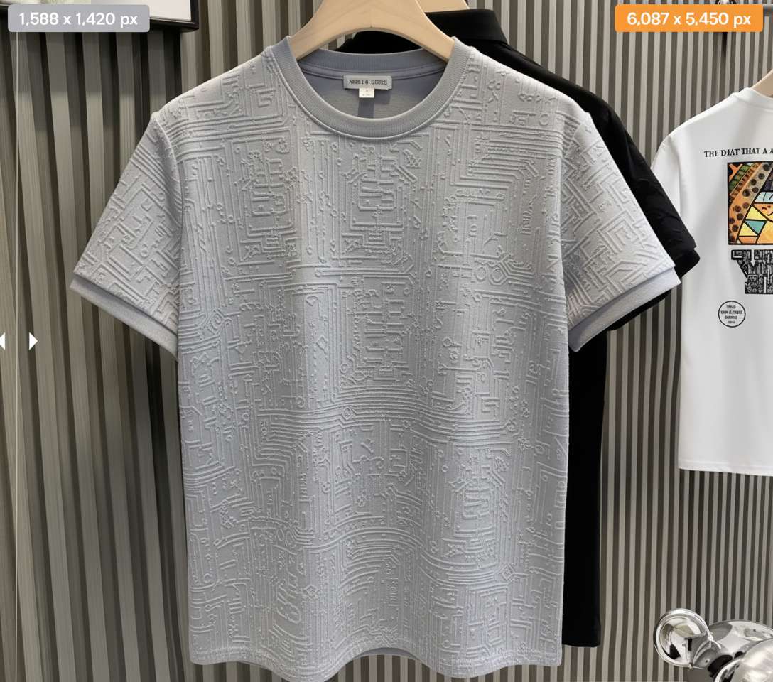 Tech-Inspired Embossed T-Shirt Design - Grey