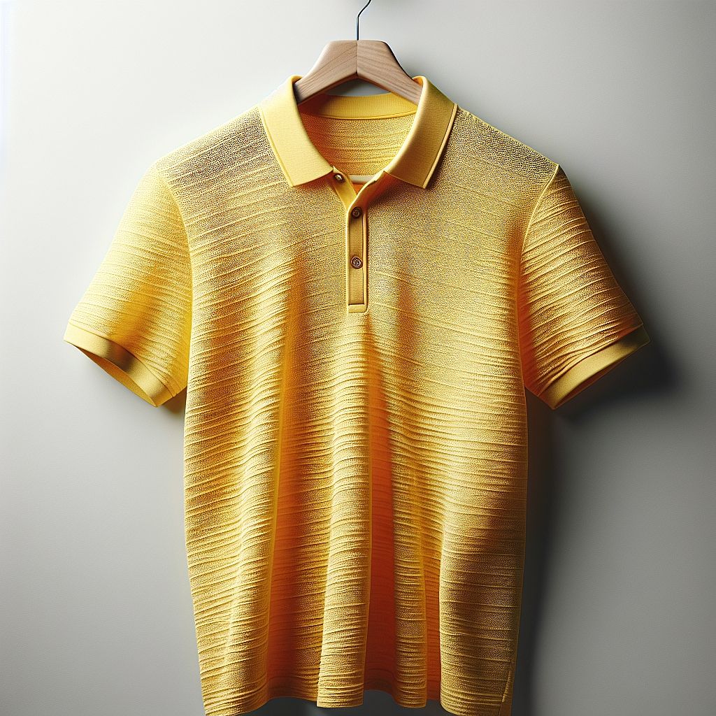 Vibrant Yellow Textured Polo Shirt