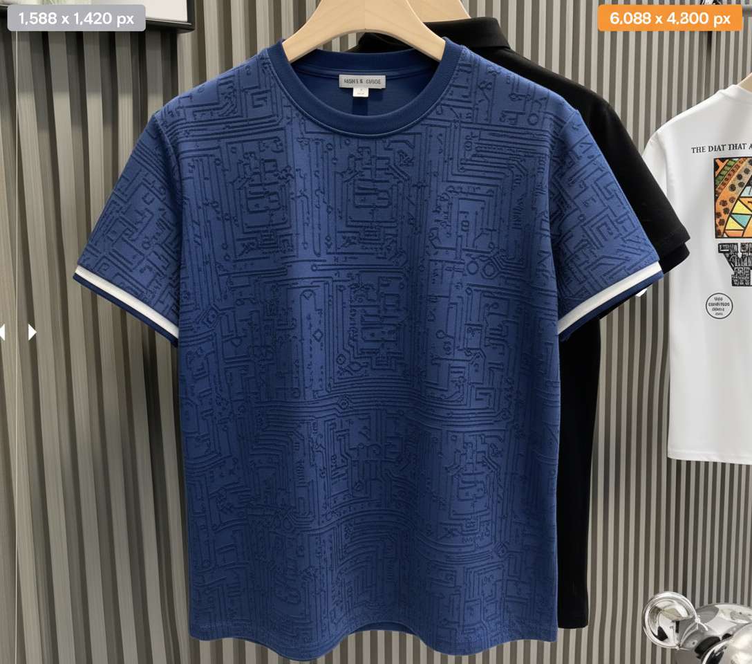 Futuristic Circuit Board T-Shirt - Navy