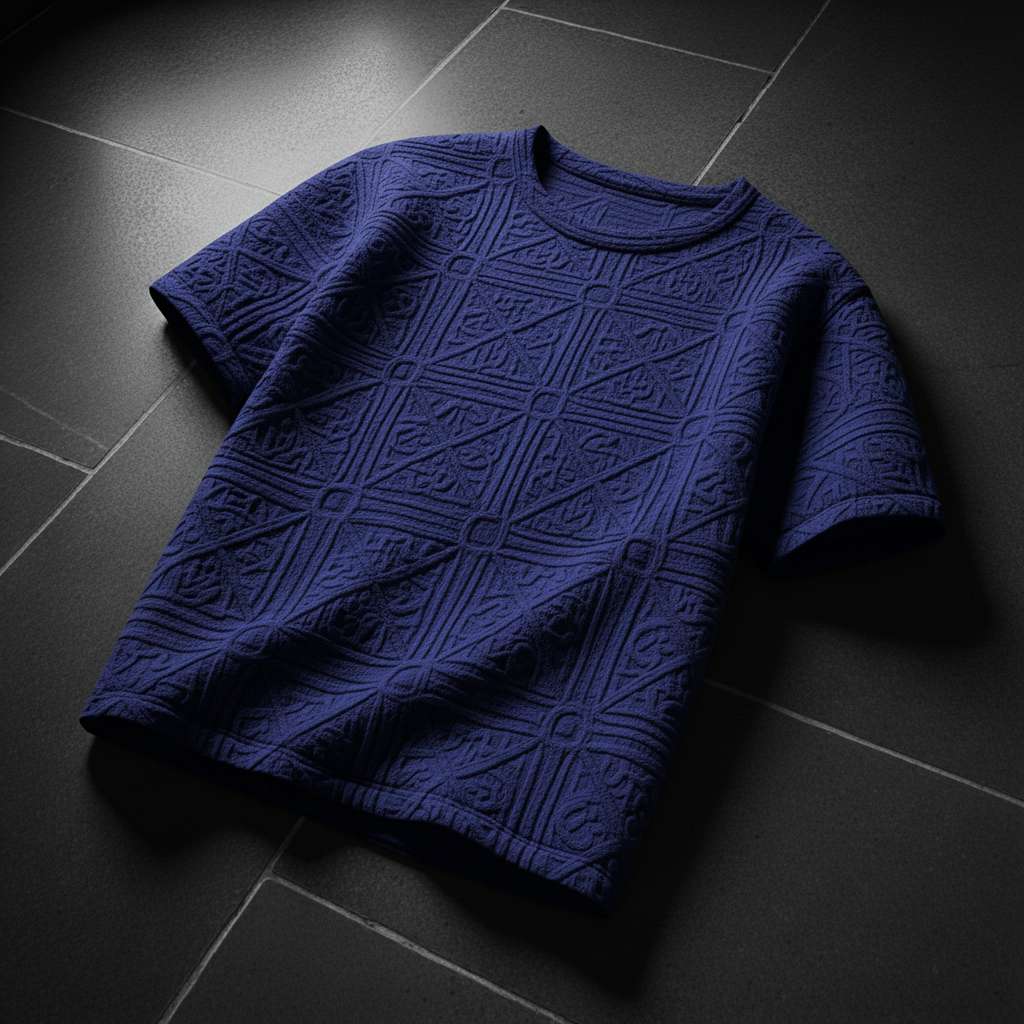 Sophisticated Geometric T-Shirt Design - Navy
