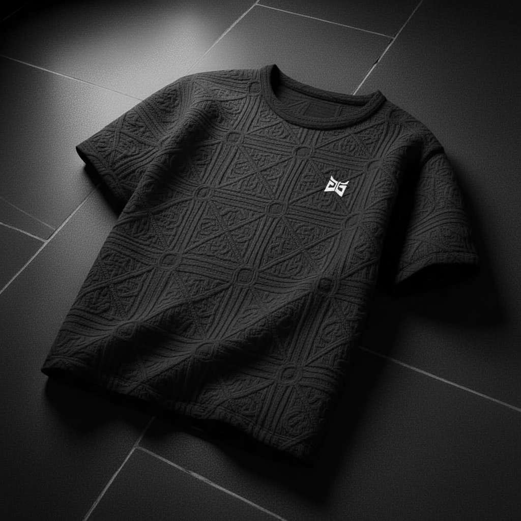 Sophisticated Geometric T-Shirt Design - Black