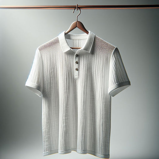 Classic White Polo Shirt on Hanger