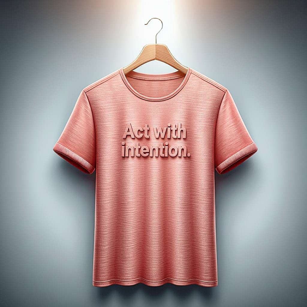 "Act with intention" Pink T-Shirt