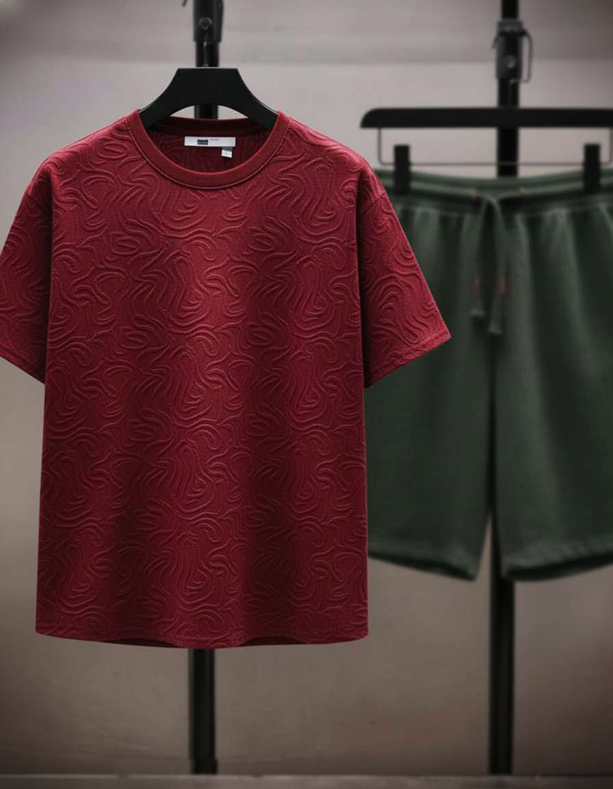 Simple and Sophisticated White T-Shirt - Maroon