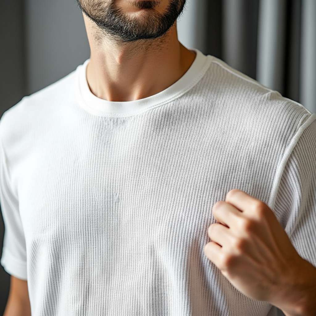 Classic White Ribbed T-Shirt - White