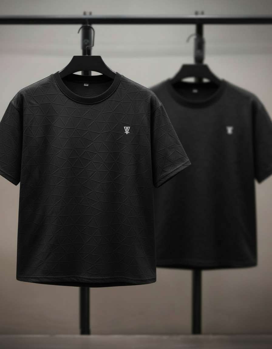 Minimalist Geometric T-Shirt - Black