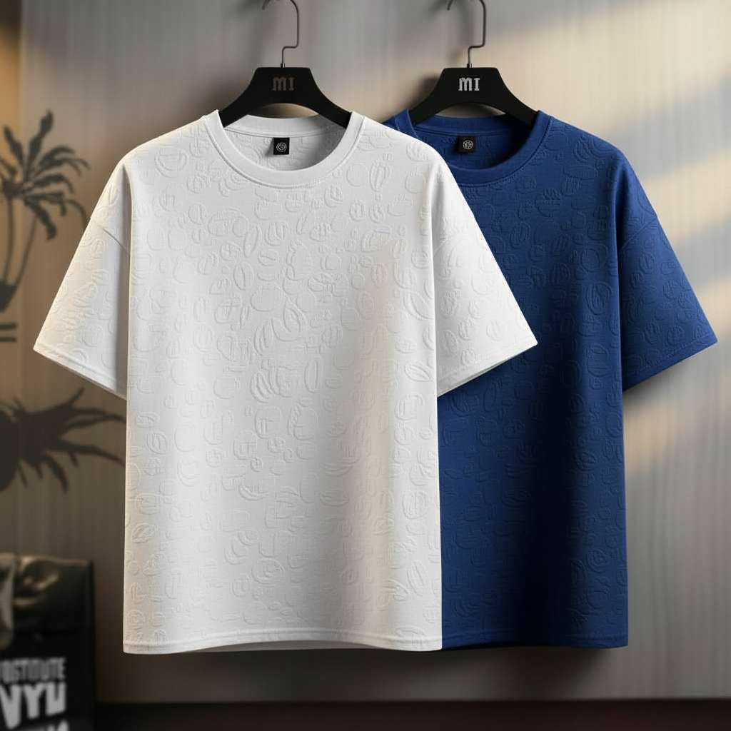 Embossed Texture T-Shirt - White