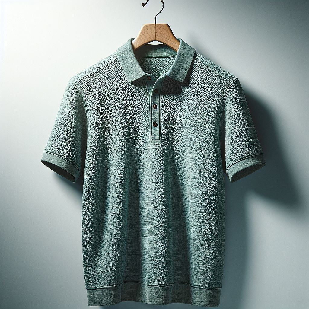 Sophisticated Teal Textured Polo Shirt