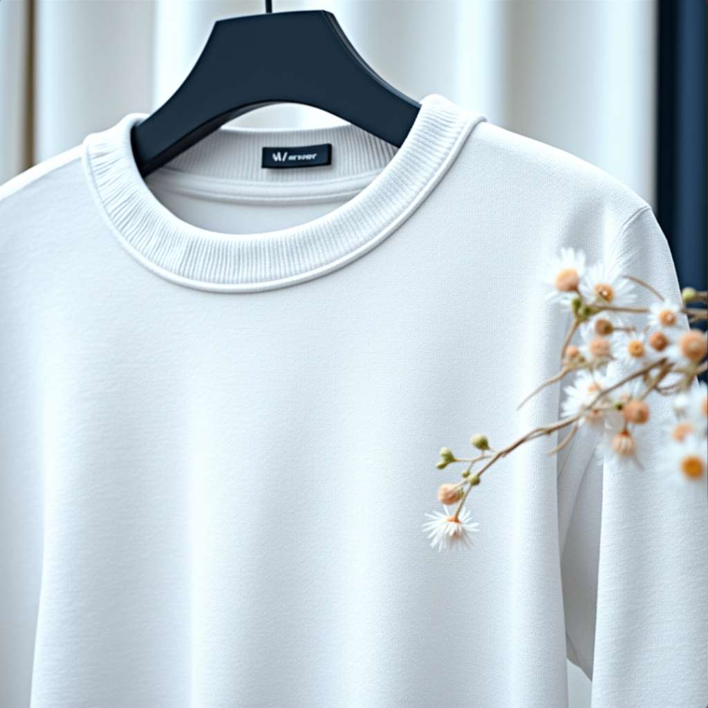 Elegant Floral White T-Shirt - White