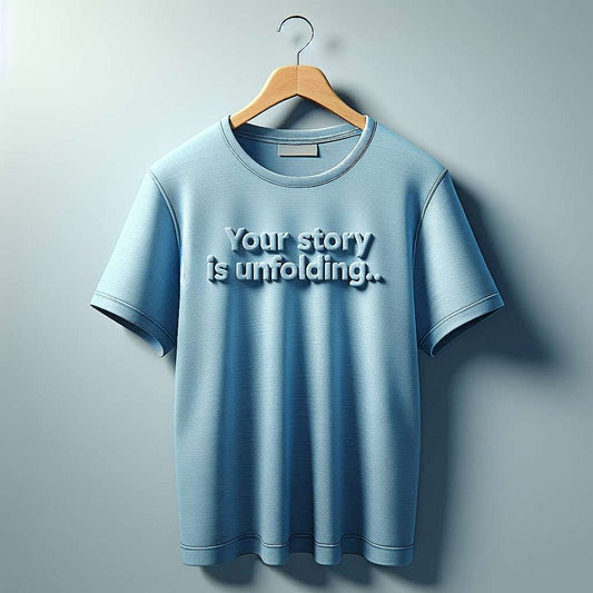 Your story is unfolding.. Light Blue T-Shirt