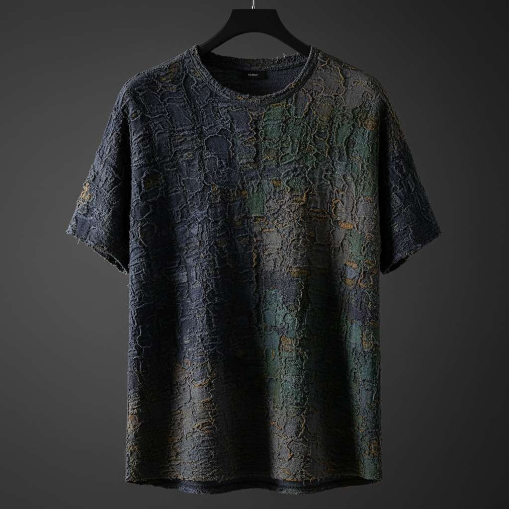 Textured Camouflage T-Shirt with Earthy Tones